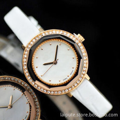 2013 Fashionable Golden Jewelry Mother Pearl Dial Gift Watch, 31.5mm Diameter